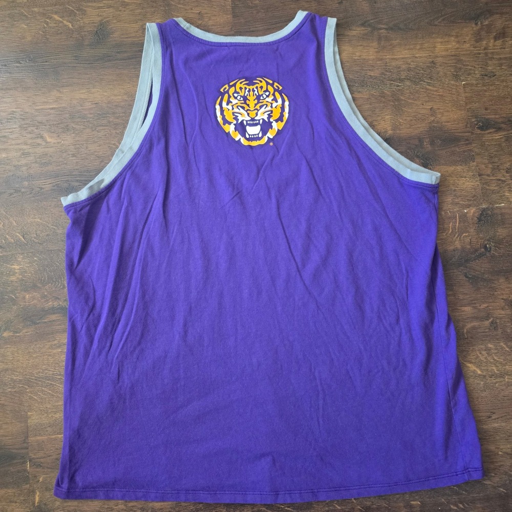 Nike LSU Tigers Dri-FIT Tank Top Mens XL Purple Ringer Tiger Head Graphic